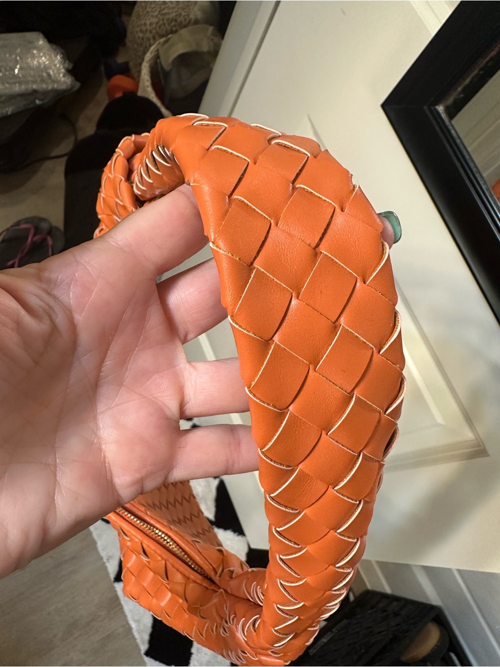 a new day Woven Hobo Tote in Burnt Orange - Picture 6 of 9